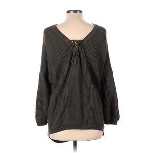 Alter'd State Dolman Oversized Slouchy Rib Knit Pullover Sweater M Khaki Olive